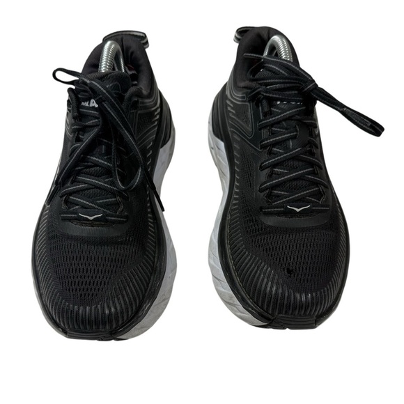Hoka One Bondi 7 Black White Running Shoe Women's Sneaker Sz6 Wide Comfort - Picture 2 of 11